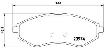 Фото : P 24 048 | Колодка гальм. диск. CHEVROLET AVEO передн. (вир-во BREMBO)