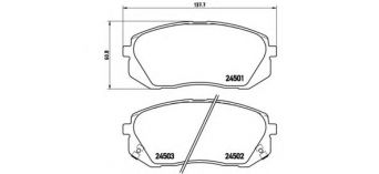 Фото : P 30 039 | Колодка гальм. диск. HYUNDAI ix35 передн. (вир-во BREMBO)