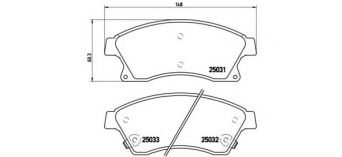 Фото : P 59 076 | Колодка гальм. диск. CHEVROLET CRUZE 09- OPEL ASTRA J передн. (вир-во BREMBO)