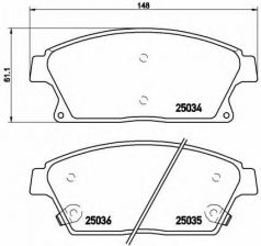 Фото : P 59 077 | Колодка гальм. диск. CHEVROLET CRUZE 1.6-2.0CDI 05/09 - передн. (вир-во BREMBO)