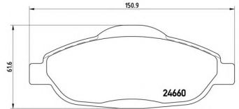 Фото : P 61 101 | Колодка гальм. диск. PEUGEOT 308 передн. (вир-во BREMBO)