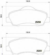 Фото : P 61 113 | Колодка гальм. диск. CITROEN C4 CACTUS 1.2 2014-,PEUGEOT 308 II 1.2 1.6 2013- передн. (вир-во BREMBO