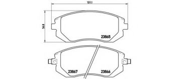 Фото : P 78 013 | Колодка гальм. диск. SUBARU FORESTER (SF, SG), IMPREZA (GD, GG) передн. (вир-во BREMBO)