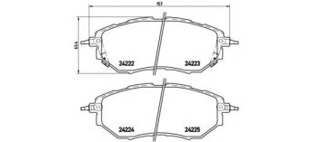 Фото : P 78 017 | Колодка гальм. диск. SUBARU LEGACY IV передн. (вир-во BREMBO)