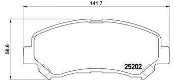 Фото : P 79 028 | Колодка гальм. диск. NISSAN QASHQAI, передн. (вир-во BREMBO)