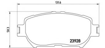 Фото : P 83 062 | Колодка гальм. диск. TOYOTA CAMRY, передн. (вир-во BREMBO)