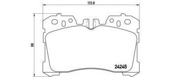 Фото : P 83 075 | Колодка гальм. диск. LEXUS LS IV 460, 460 AWD, 600 H 04/06 - передн. (вир-во BREMBO)