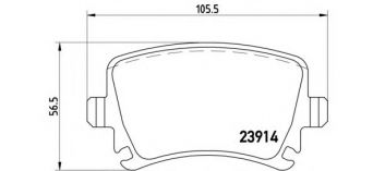 Фото : P 85 073 | Колодка гальм. диск. AUDI A4, SEAT, SKODA, VW задн. (вир-во BREMBO)