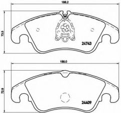 Фото : P 85 098 | Колодка гальм. диск. AUDI A4 передн. (вир-во BREMBO)