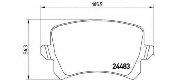 Фото : P 85 109 | Колодка гальм. диск. AUDI Q3, VW PASSAT, TIGUAN задн. (вир-во BREMBO)