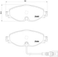 Фото : P 85 126 | Колодка гальм. диск. SKODA OCTAVIA 1.2-2.0TDI 2012-, VW GOLF VII 1.2-2.0TDI 2012 - передн. (вир-во B