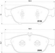 Фото : P 85 127 | Колодка гальм. диск. AUDI A8 3.0 4.2TFSI QUATTRO,3.0 4.2TDI QUATTRO 09 - передн. (вир-во BREMBO)