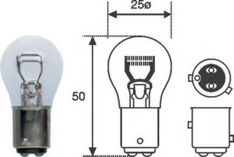 Фото : 008529100000 | Лампа накаливания, фонарь сигнала торможения (пр-во Magneti Marelli кор.код. P21 4W 12)