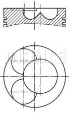 Фото : 028 07 02 | Поршень з кільцями VW 81.51 2.0TDI BPW/BMM/BMP/BSS/BWW/CBHA (CYL 3-4) (вир-во MAHLE)