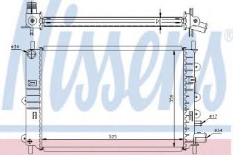 Фото : 62217A | Радіатор охолодження FORD ESCORT V-VI (90-) 1,4-2,0i (вир-во Nissens)