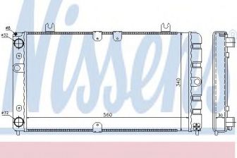 Фото : 623554 | Радіатор вод. охолодження ВАЗ 1118 КАЛИНА (1-й сорт) (вир-во Nissens)