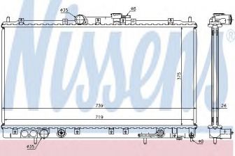 Фото : 62869A | Радіатор охолодження MITSUBISHI GALANT VI (EA2-6) (96-) AT (вир-во Nissens)