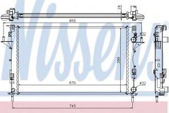 Фото : 63813 | Радіатор охолодження RENAULT LAGUNA II (01-) (вир-во Nissens)