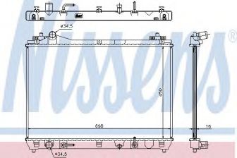 Фото : 64199 | Радіатор охолодження двигуна SUZUKI Grand Vitara II (JT) (вир-во Nissens)