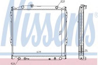 Фото : 647551 | Радіатор охолодження TOYOTA 4 RUNNER (95-) 2.7 i (вир-во Nissens)