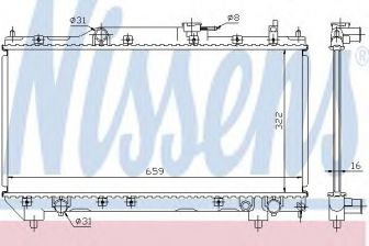Фото : 64781A | Радіатор охолодження TOYOTA AVENSIS (T22) (97-) 1.6 (вир-во Nissens)