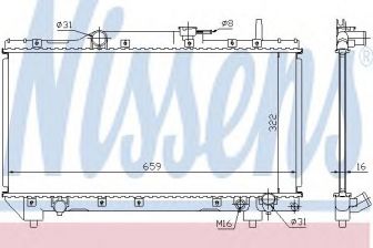 Фото : 64837A | Радіатор охолодження TOYOTA CARINA E (T19#) (92-) 2.0 i (вир-во Nissens)