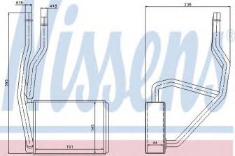 Фото : 71765 | Радіатор обігрівача FD FIESTA5/FUSION 02- (вир-во Nissens)