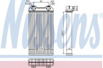 Фото : 73331 | Радіатор обігрівача OPEL VIVARO, RENAULT TRAFIC (вир-во Nissens)