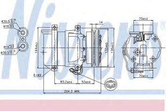 Фото : 89108 | компрессор кондиционера DAEWOO LANOS  97- (Nissens)