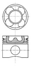 Фото : 87-137606-00 | Поршень з кільцями FIAT 70,00 1,3TD 16V 03- (вир-во Nural)