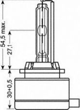 Фото : 66140 | Лампа ксенонова D1S XENARC ORIGINAL 85В, 35Вт, PK32d-2 4500K (вир-во OSRAM)