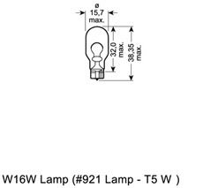 Фото : 921 | Лампа вспомогат. освещения W16W 12V 16W W2,1x9,5d (пр-во OSRAM)