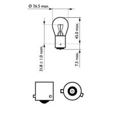 Фото : 12088CP | Лампа розжарювання PR21W 12V 21W BAW15s (вир-во Philips)