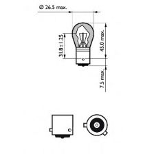 Фото : 12496LLECOCP | Лампа розжарювання PY21W 12V 21W BAU15s LongerLife EcoVision (вир-во Philips)