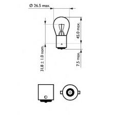 Фото : 12498LLECOB2 | Лампа розжарювання P21W 12V 21W BA15s LongerLife EcoVision 2шт blister (вир-во Philips)