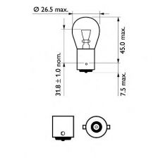 Фото : 12498VPB2 | Лампа накаливания P21WVisionPlus12V 21W BA15s (пр-во Philips)