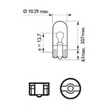 Фото : 12961LLECOB2 | Лампа розжарювання W5W 12V 5W W2,1X9,5d LongerLife EcoVision 2шт blister (вир-во Philips)