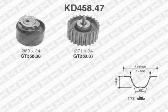 Фото : KD458.47 | Комплект ременя ГРМ FIAT (Вир-во NTN-SNR)