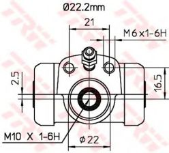 Фото : BWH377 | Цилиндр торм. раб. SKODA FELICIA,VW CADDY задн. (пр-во TRW) Распродажа