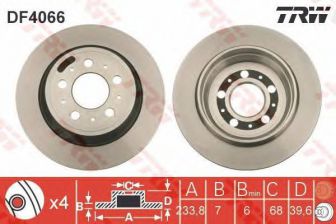Фото : DF4066 | Диск тормозной Volvo компл. 2 шт. (пр-во TRW)