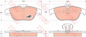 Фото : GDB1738 | Колодка гальм. диск. MB C-CLASS(W204) 180-350 07-, GLK-CLASS200-350 08- задн. (вир-во TRW)