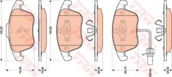 Фото : GDB1814 | Колодка гальм. диск. SEAT ALHAMBRA 2010 - VW SHARAN 2010 - передн. (вир-во TRW)