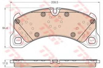 Фото : GDB2004 | Колодка гальм. PORSCHE CAYENNE 2010-, VW TOUAREG 2010 передн. (вир-во TRW)