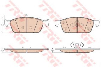 Фото : GDB2009 | Колодка гальм. диск. FORD FOCUS III Sedan/Tourier (04/11-) передн. (вир-во TRW)