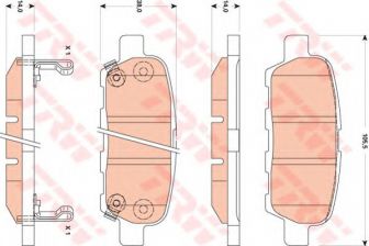 Фото : GDB3507 | Колодка гальм. диск. INFINITI FX, NISSAN X-TRAIL (T30) задн. (вир-во TRW)