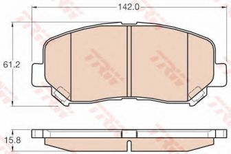 Фото : GDB3562 | Колодка гальм. диск. MAZDA CX-5 2.0 2.2D 2011 - передн. (вир-во TRW)