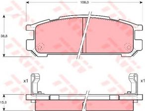 Фото : GDB990 | Колодка торм. SUBARU Impreza задн. (пр-во TRW)