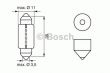 Фото: 1 987 302 211 | Лампа накаливания 12V 5W C5W PURE LIGHT (пр-во Bosch)