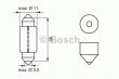 Фото: 1 987 302 228 | Лампа розжарювання 12V 10W SV8,5-8 Pure Light 35мм (вир-во Bosch)