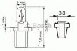 Фото: 1987302515 | Лампа 24V BAX24V 1.2W B8.3d (пр-во Bosch)